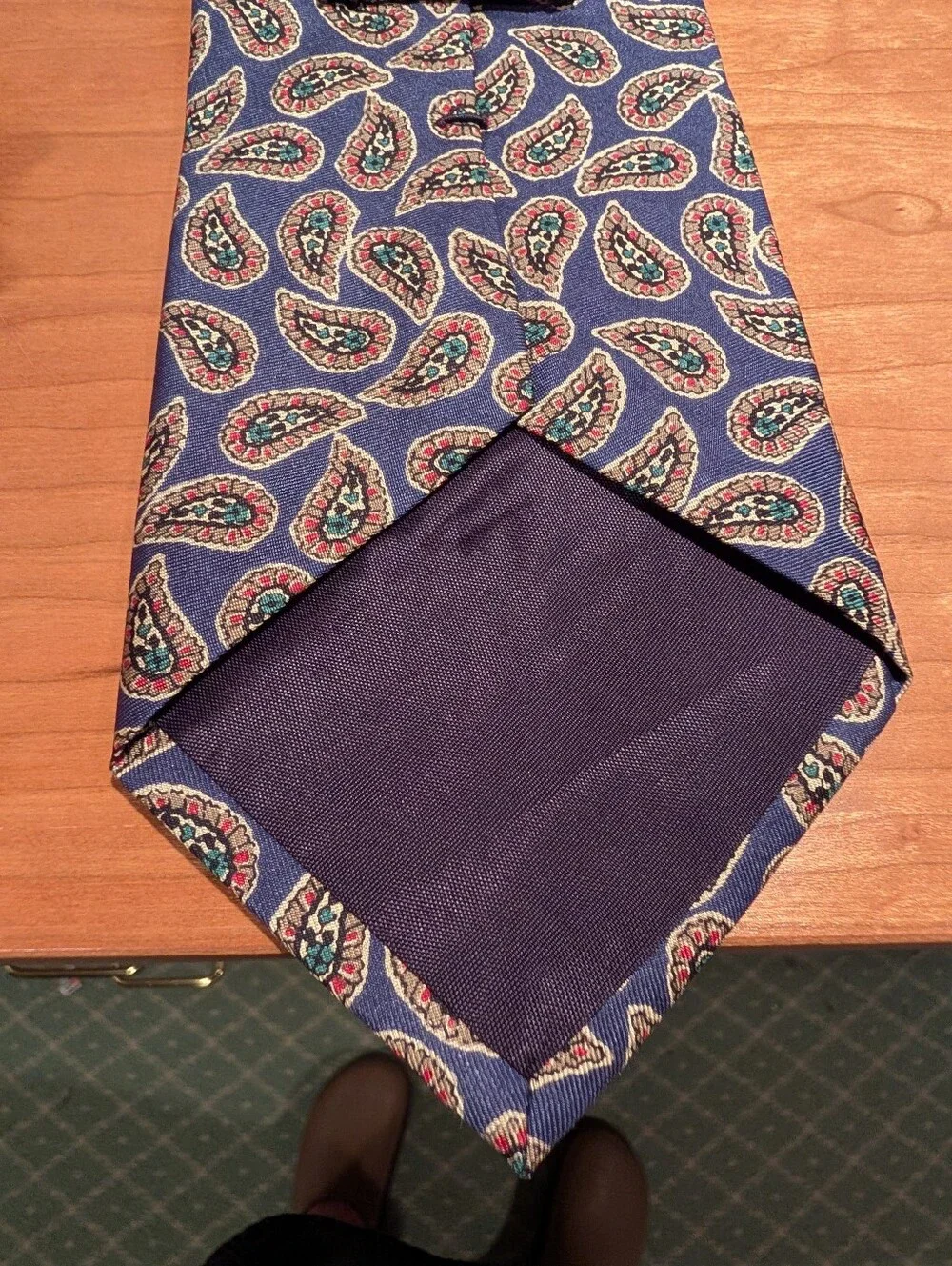 Kenneth Gordon Paisley Men's Neck Tie in Navy Blue